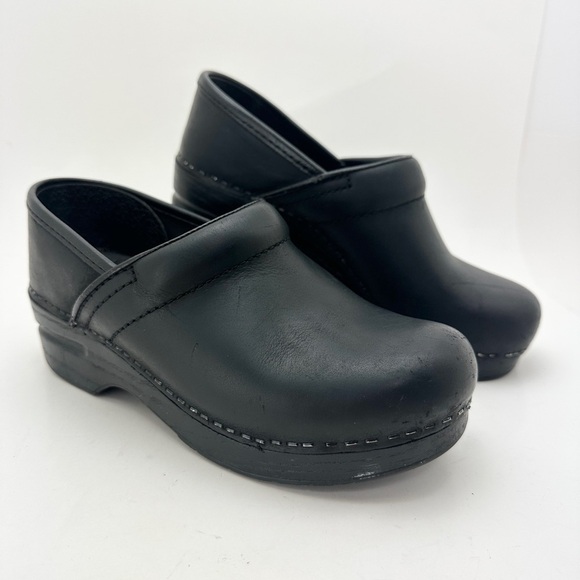 Dansko Professional Cabrio Clog Slip On Sz 35/4.5-5 Leather Casual Comfort Black - Picture 1 of 12